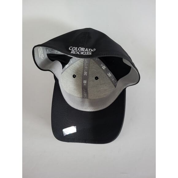 Colorado Rockies New Era 39Thirty Flex Fitted M-L Hat Cap Black - Picture 6 of 7
